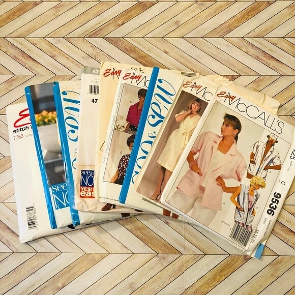 Bundle of Vintage Sewing Patterns from the 80/90s Plus Size Grannie Chic - Picture 1 of 5